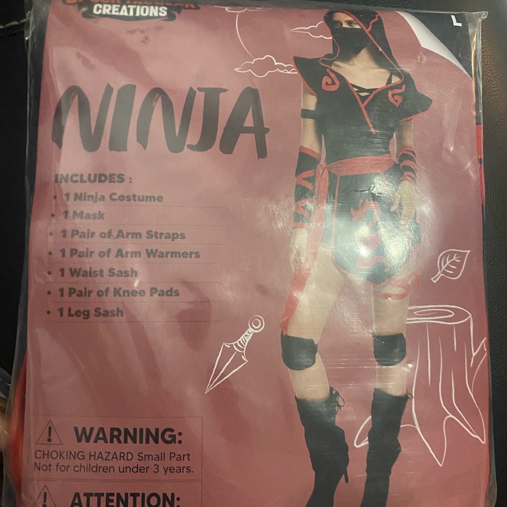 Ninja Costume with Red Accents
